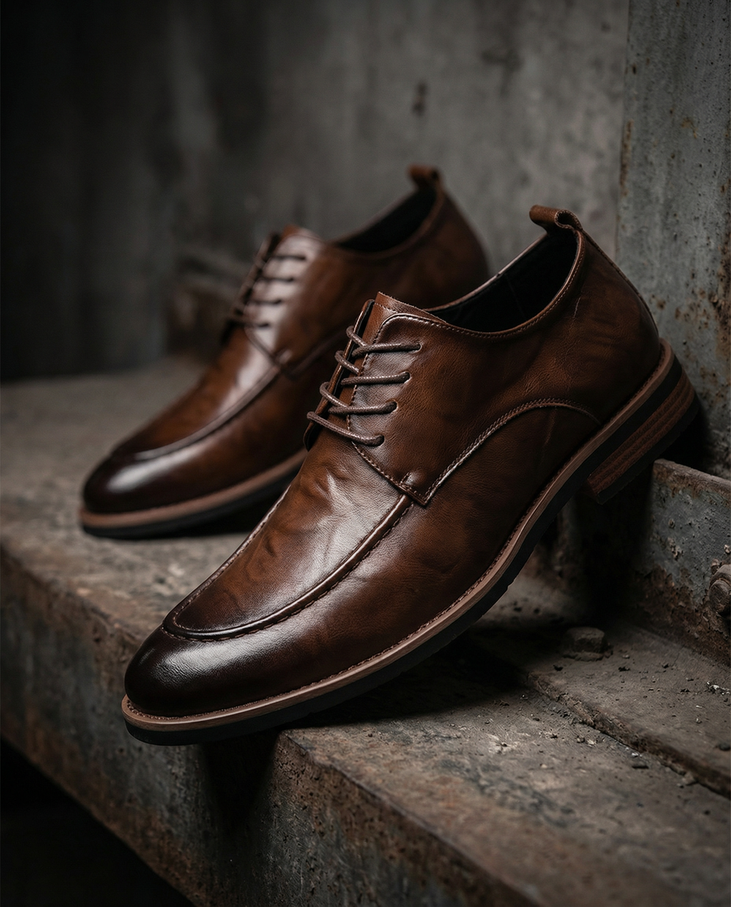 Leather Derby Shoes with Sturdy Sole