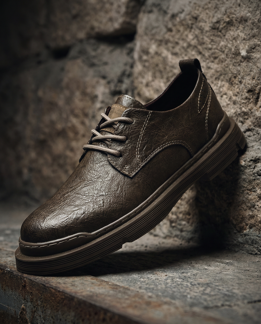 Full-Grain Leather Derby Shoes with Broken-In Comfort