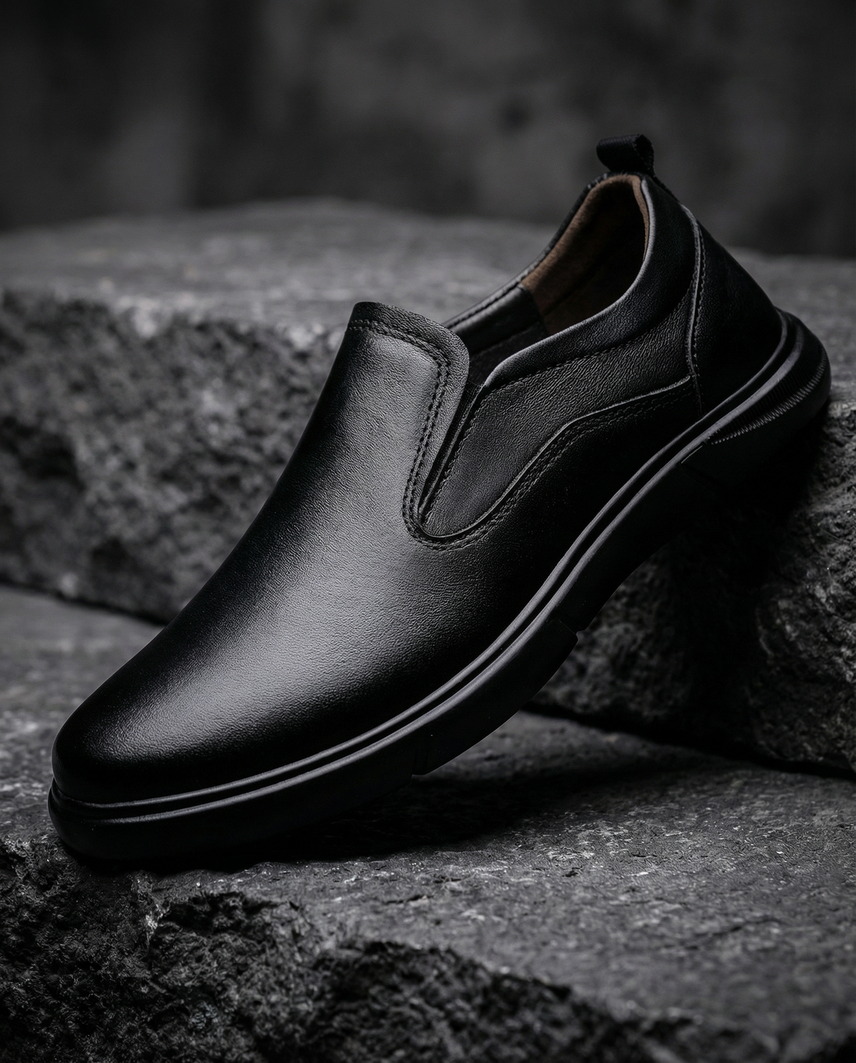 Leather Slip-On Shoes with All-Day Comfort
