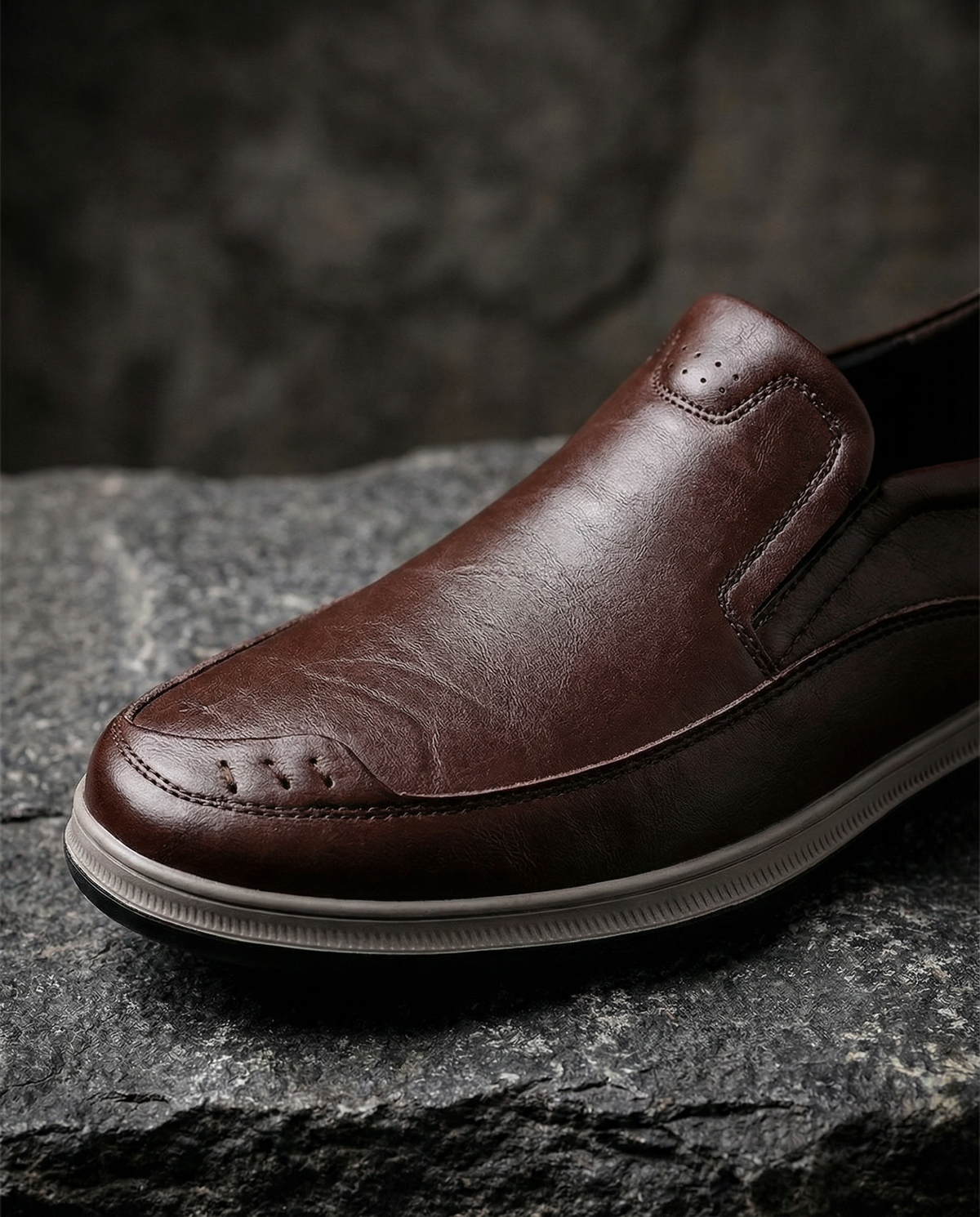 Full-Grain Leather Slip-On Shoes with Broken-In Comfort