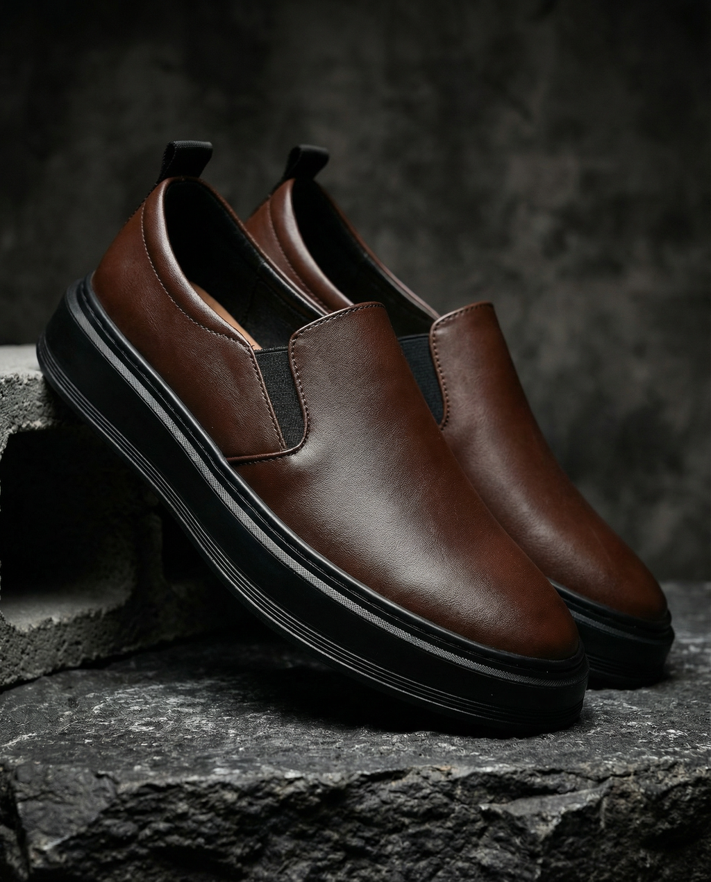 Leather Slip-On Shoes with Broken-In Comfort
