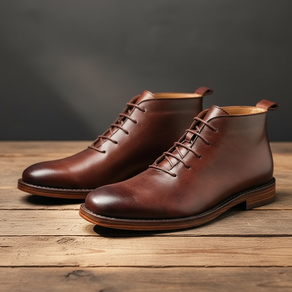 Full-Grain Leather Boots with Welted Construction