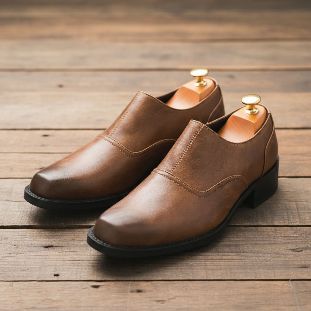 Full-Grain Leather Boots with Rubber Sole