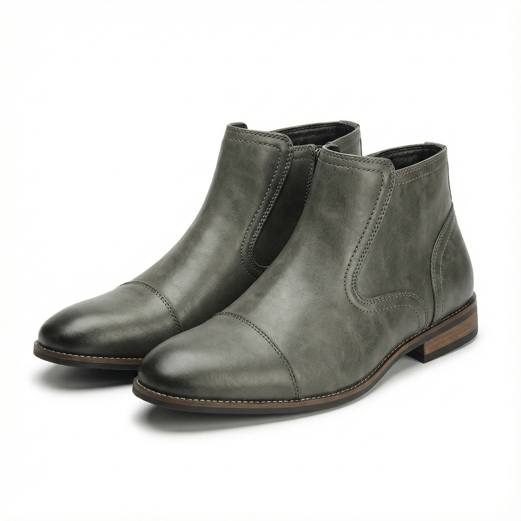 Chelsea Boots with Cap-Toe Detail