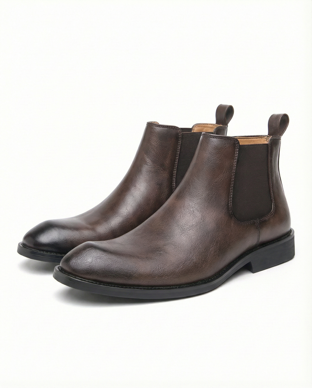 Full-Grain Leather Chelsea Boots with Elastic Side Panels