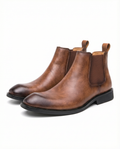 Full-Grain Leather Chelsea Boots with Elastic Side Panels