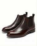 Cowhide Leather Chelsea Boots with Sturdy Sole