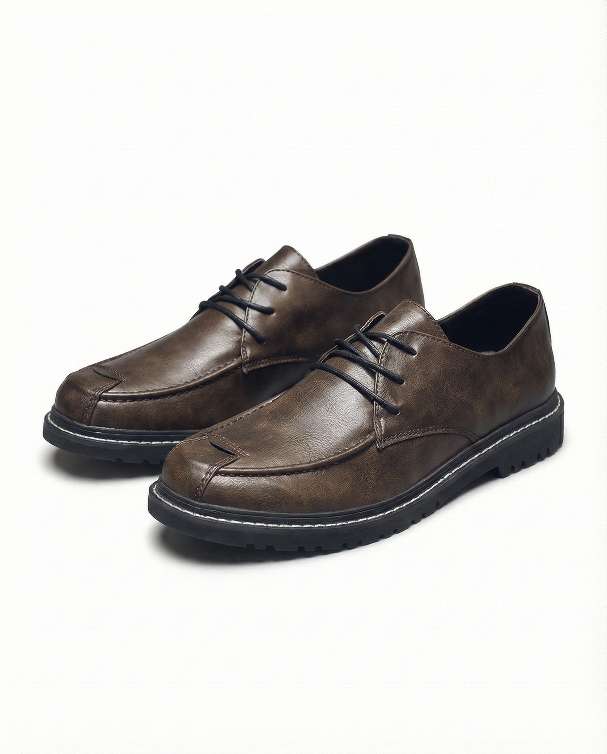 Leather Derby Shoes with Heavy-Duty Sole