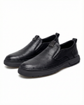Full-Grain Leather Slip-On Shoes with Sturdy Sole