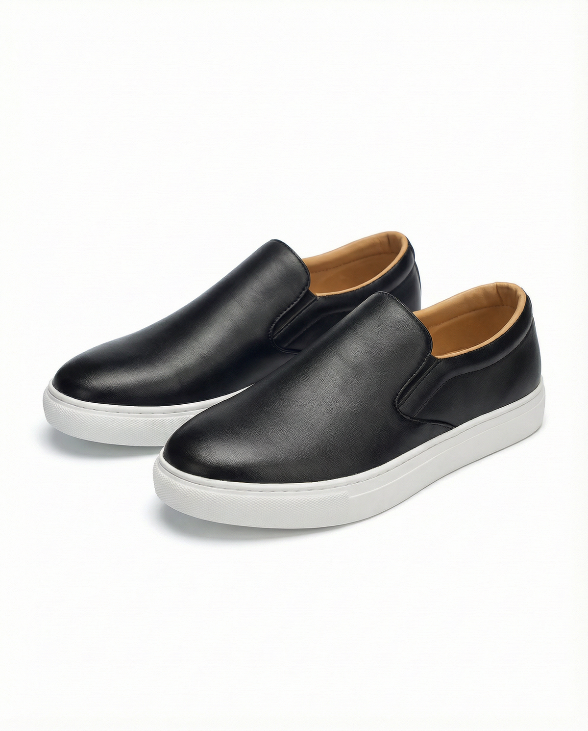 Leather Slip-On Shoes with Rubber Sole