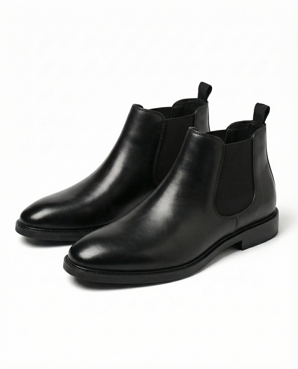 Leather Chelsea Boots with Elastic Side Panels and Broken-In Comfort