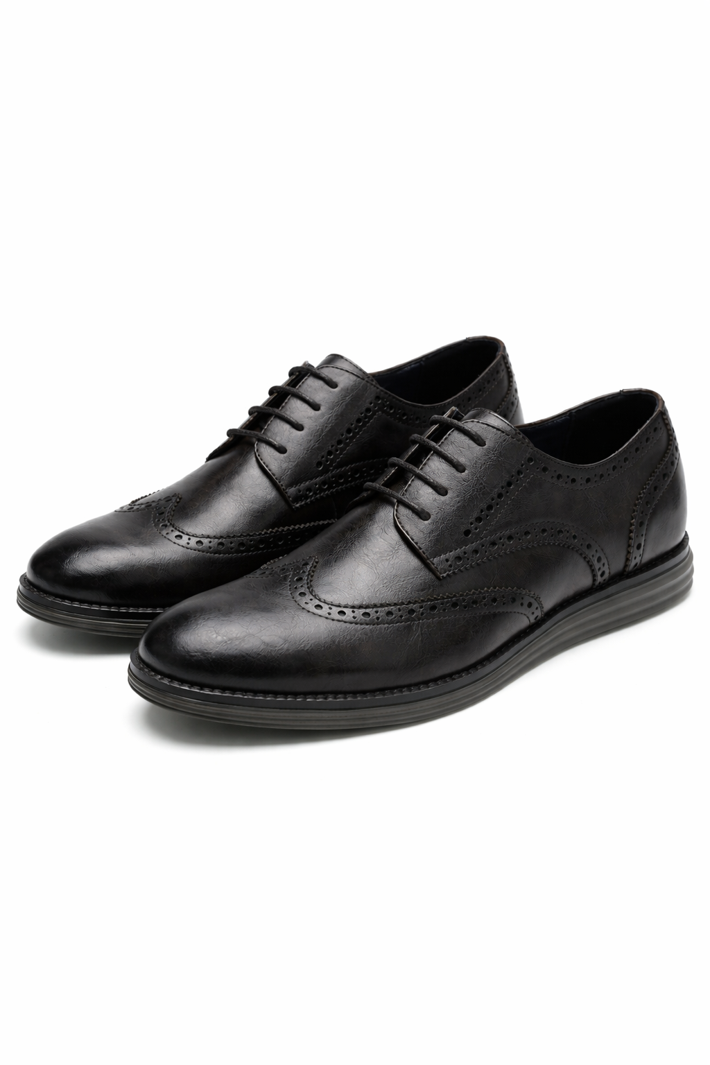Leather Oxford Shoes with Sturdy Sole