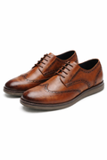 Leather Oxford Shoes with Sturdy Sole