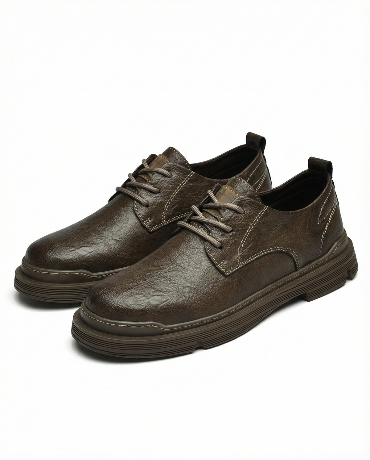 Full-Grain Leather Derby Shoes with Broken-In Comfort