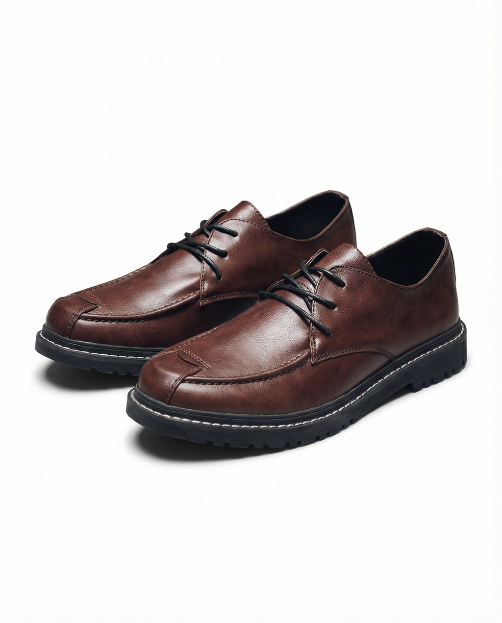 Leather Derby Shoes with Heavy-Duty Sole