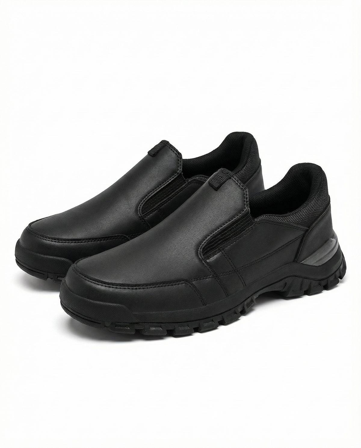 Leather Slip-On Shoes with Lug Sole