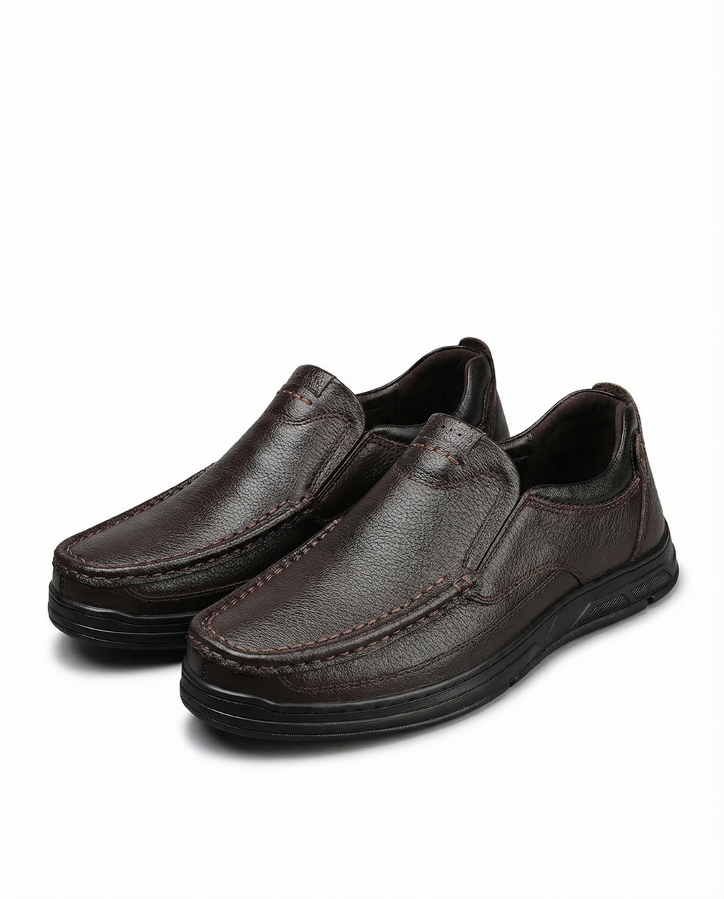 Leather Slip-On Shoes with Cushioned Sole