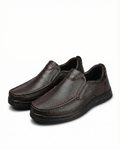 Leather Slip-On Shoes with Cushioned Sole