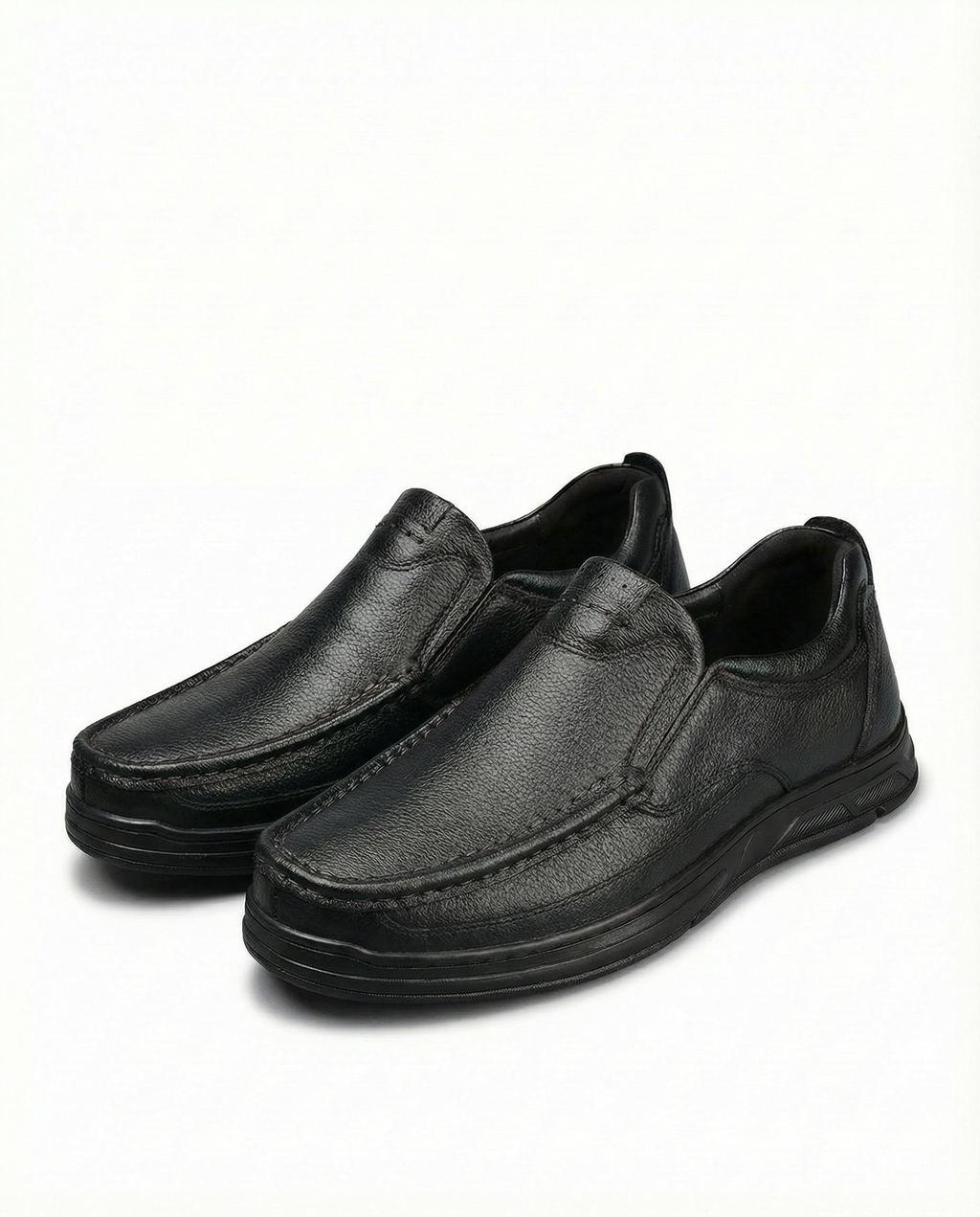 Leather Slip-On Shoes with Cushioned Sole