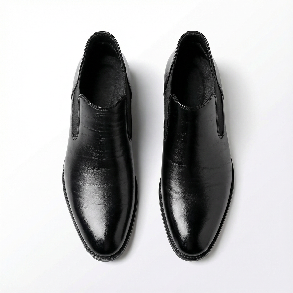 Polished Leather Chelsea Boots with Smooth Finish