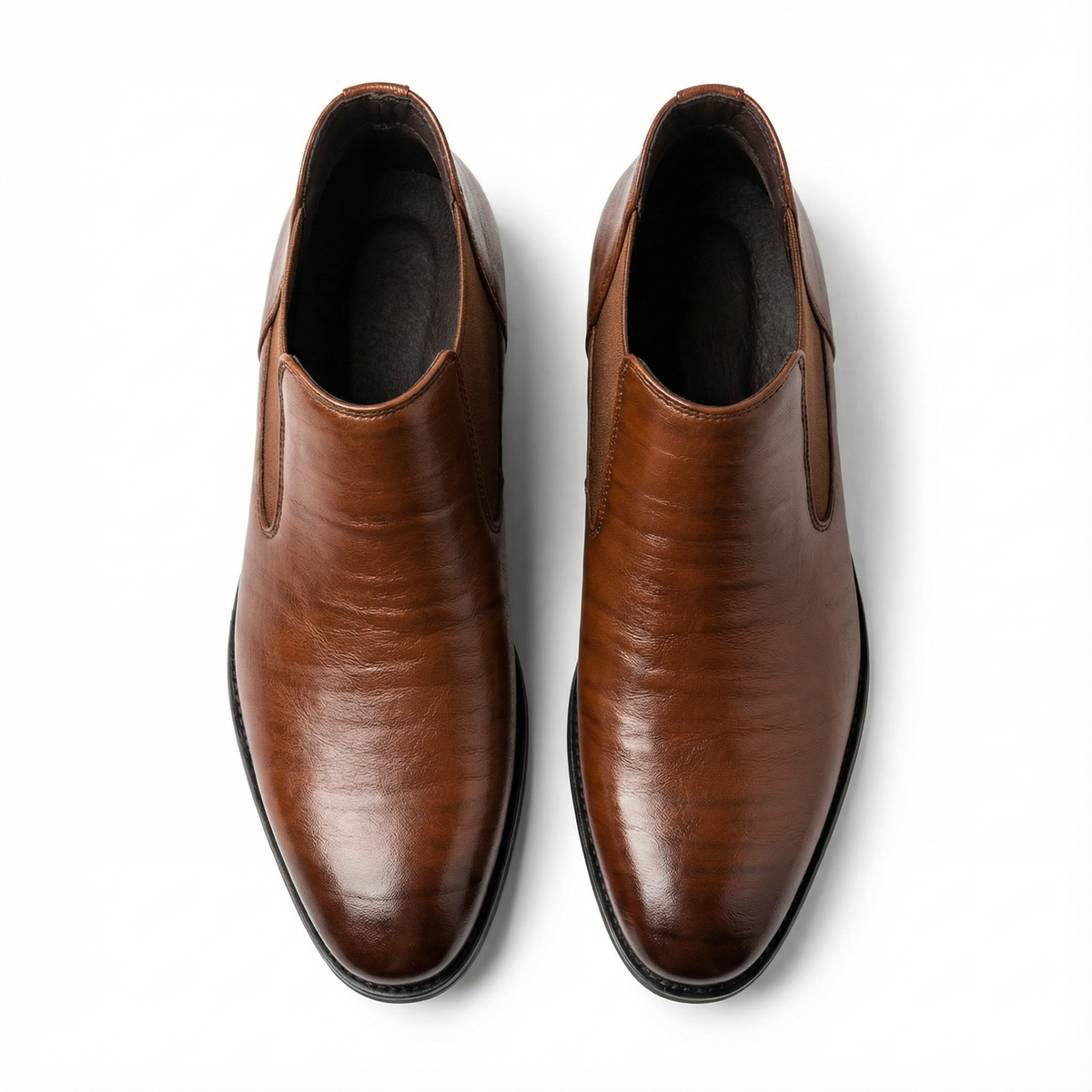 Polished Leather Chelsea Boots with Smooth Finish