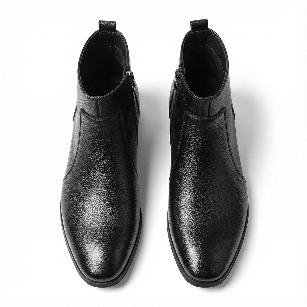 Full-Grain Leather Boots with Sturdy Sole