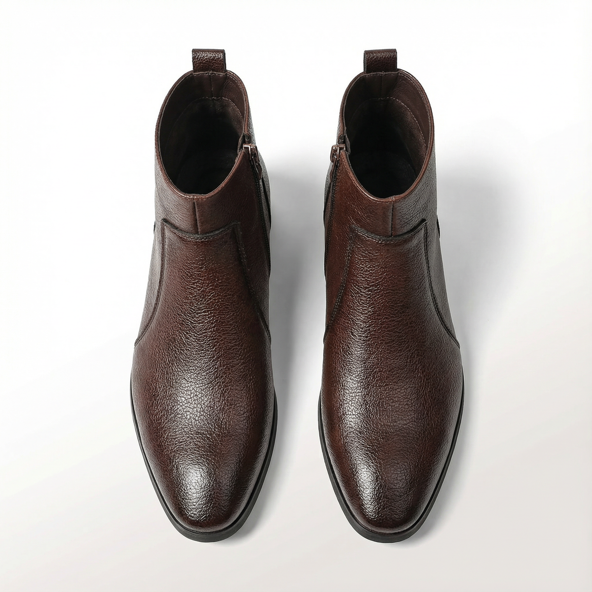 Full-Grain Leather Boots with Sturdy Sole