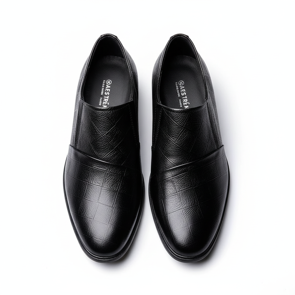 Leather Slip-On Shoes with Patina Finish