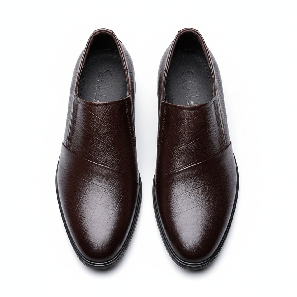 Leather Slip-On Shoes with Patina Finish