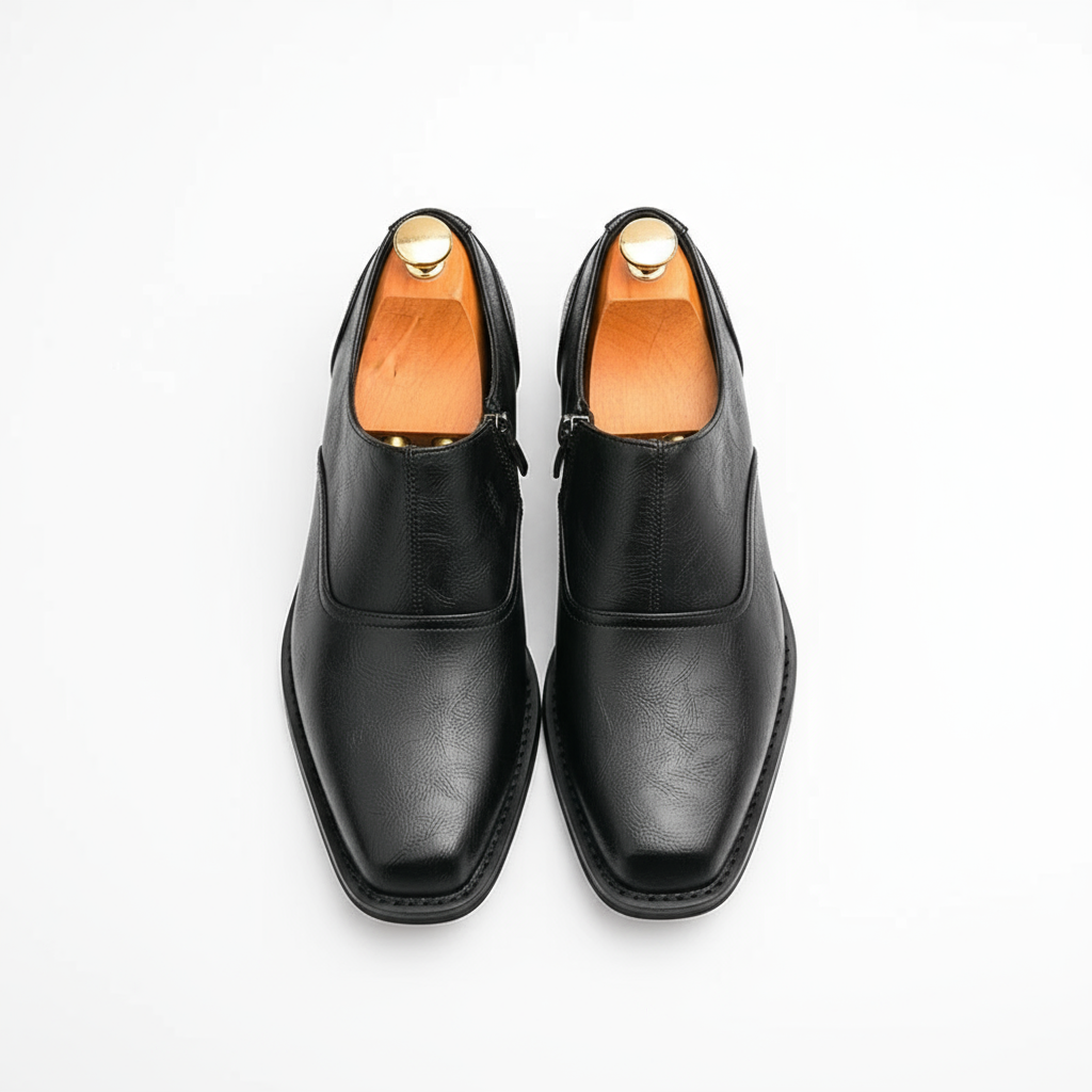 Full-Grain Leather Boots with Rubber Sole