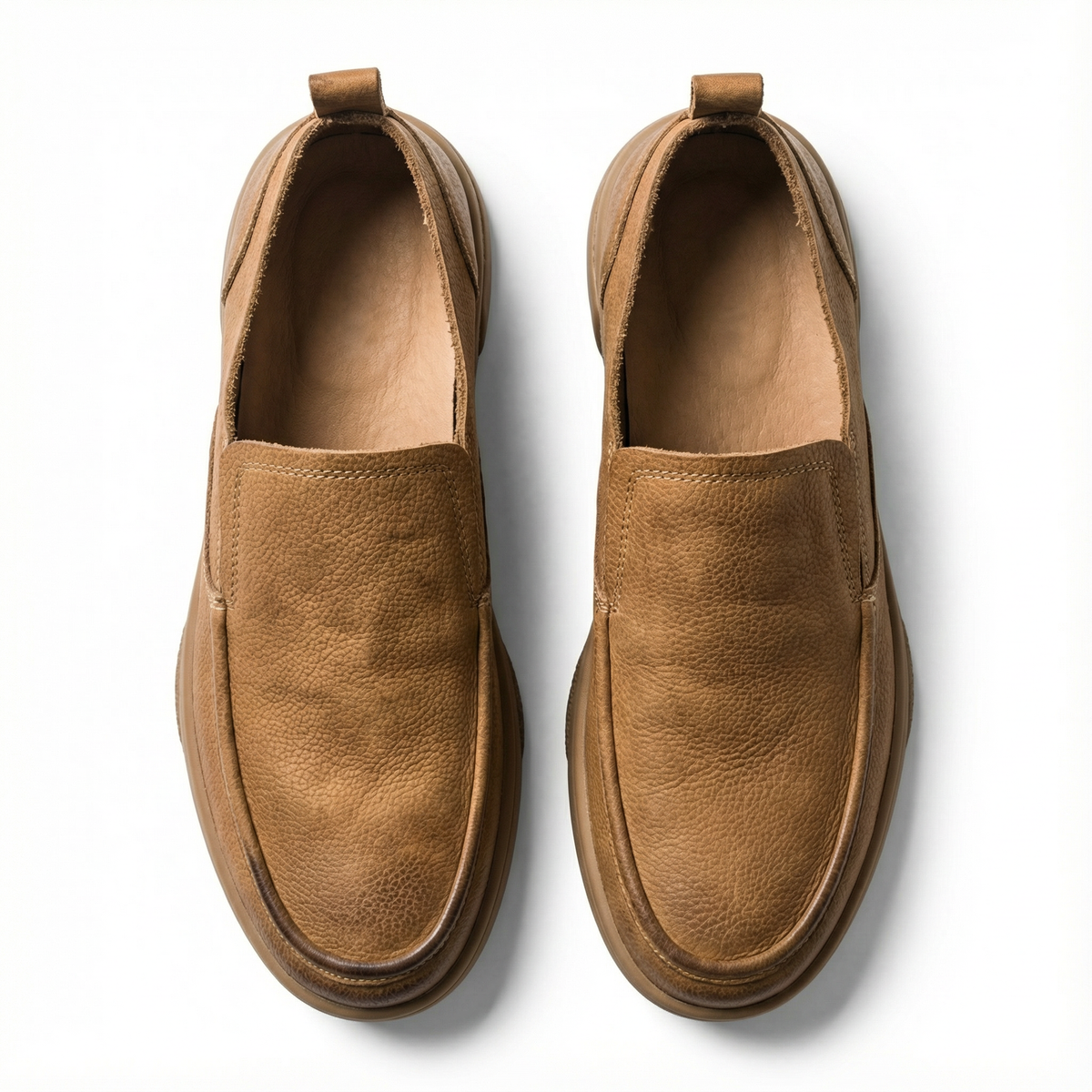 Cowhide Leather Loafers with Broken-In Comfort