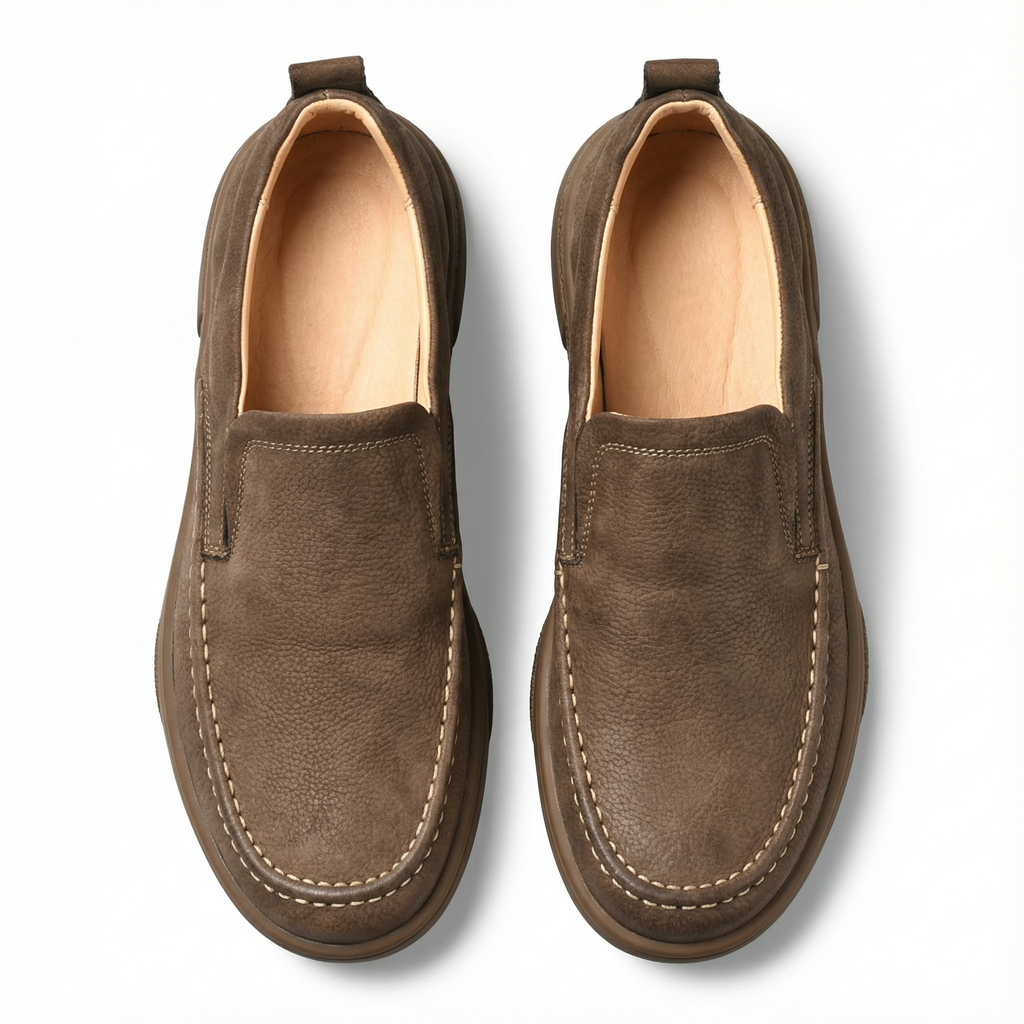 Cowhide Leather Loafers with Broken-In Comfort
