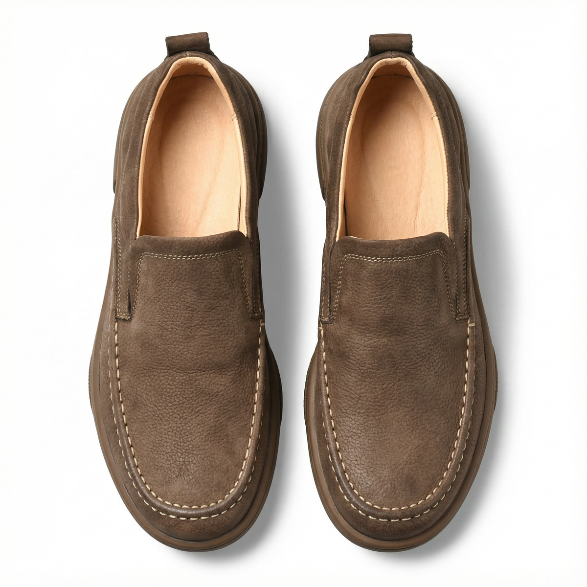 Cowhide Leather Loafers with Broken-In Comfort