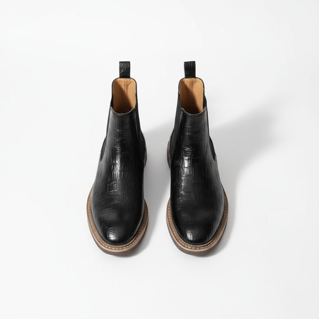 Full-Grain Leather Chelsea Boots with Rubber Sole