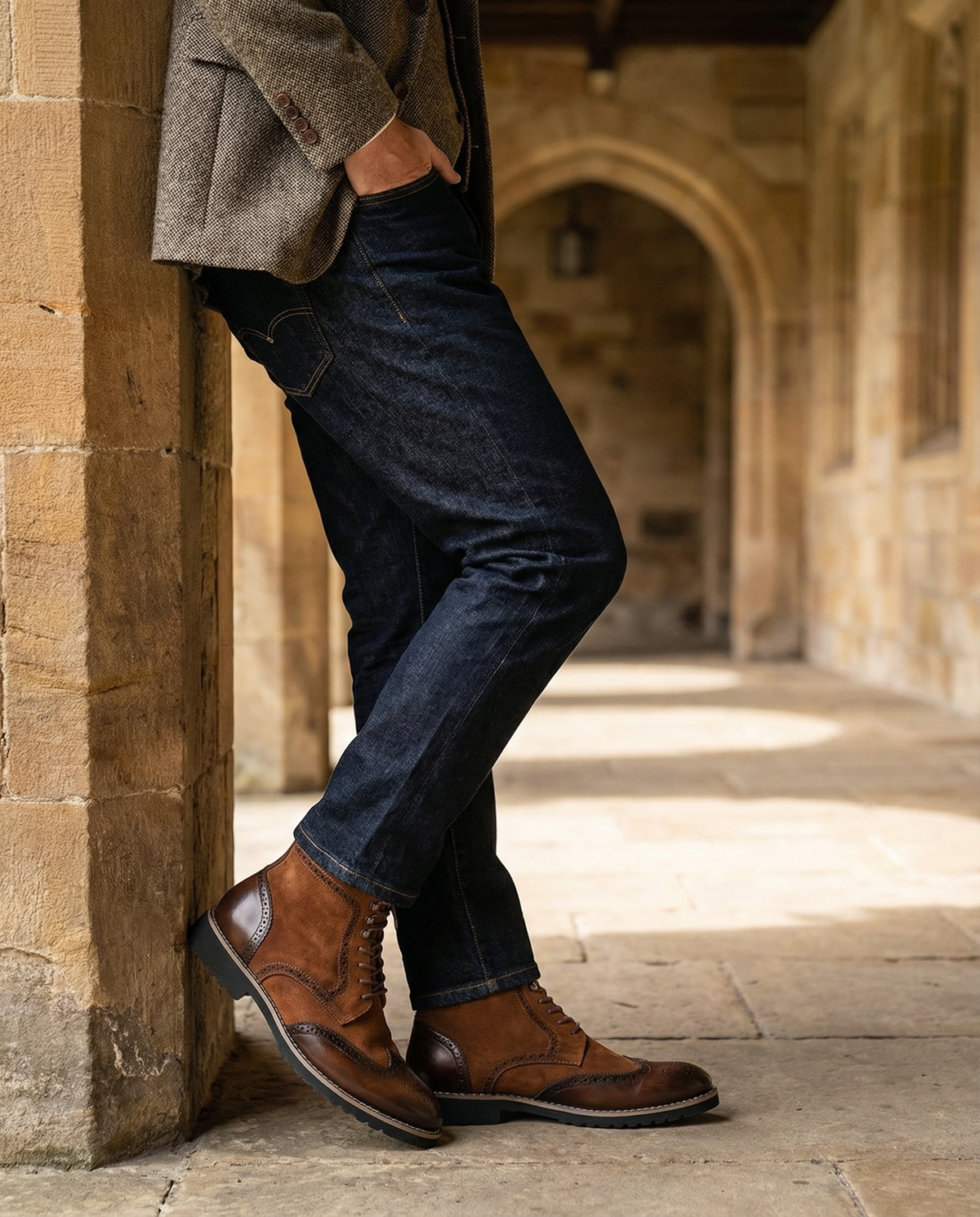 Burnished Leather Boots with Broken-In Comfort
