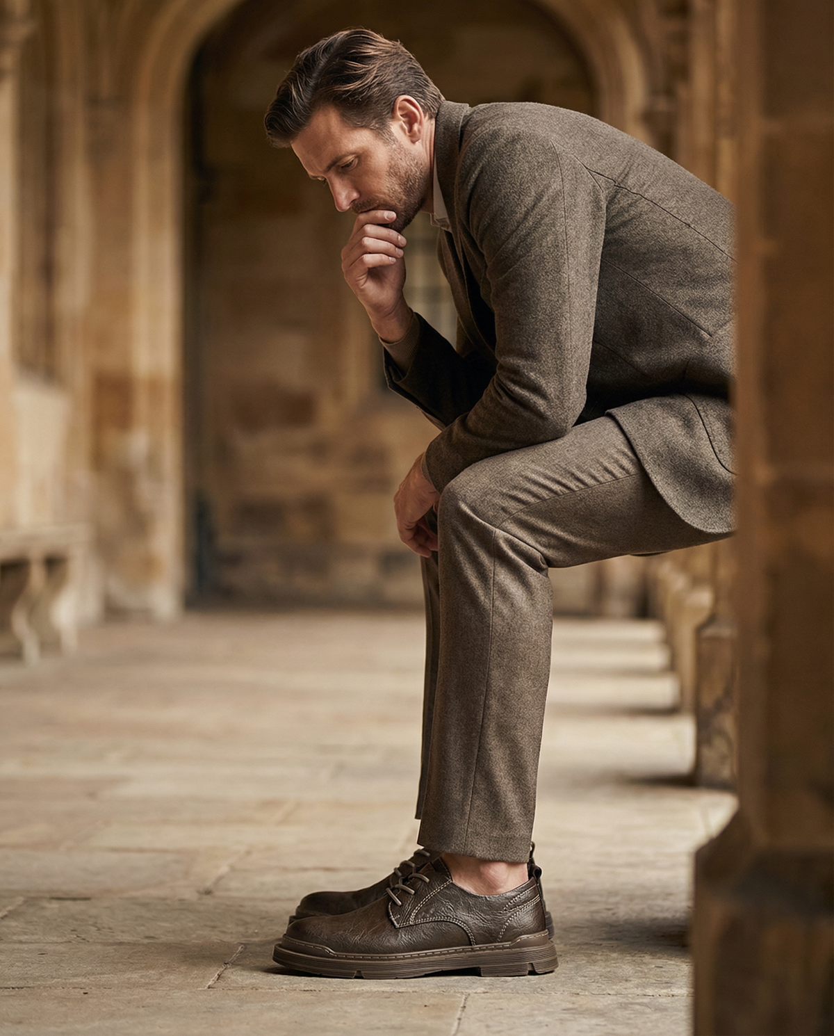 Full-Grain Leather Derby Shoes with Broken-In Comfort