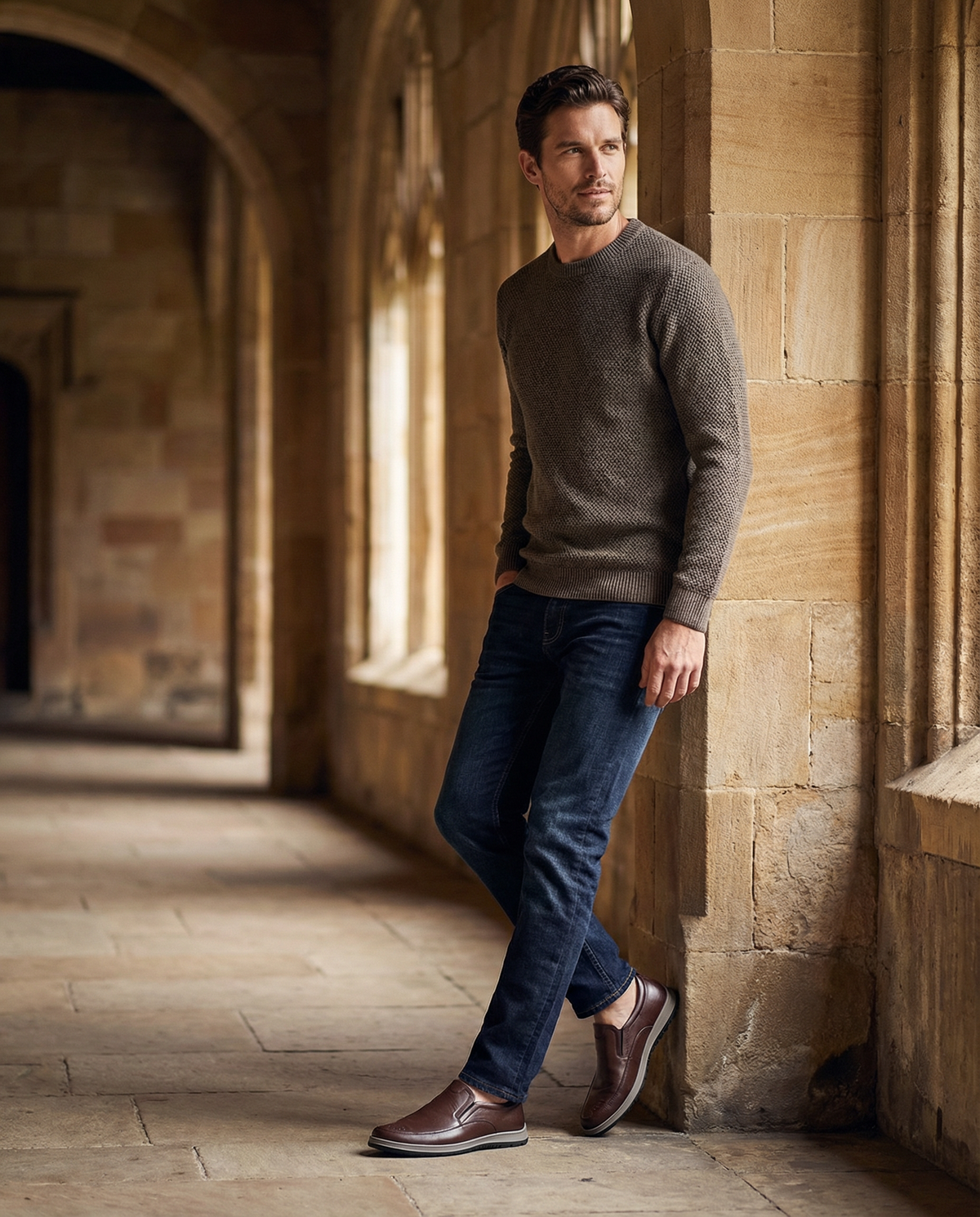 Full-Grain Leather Slip-On Shoes with Broken-In Comfort