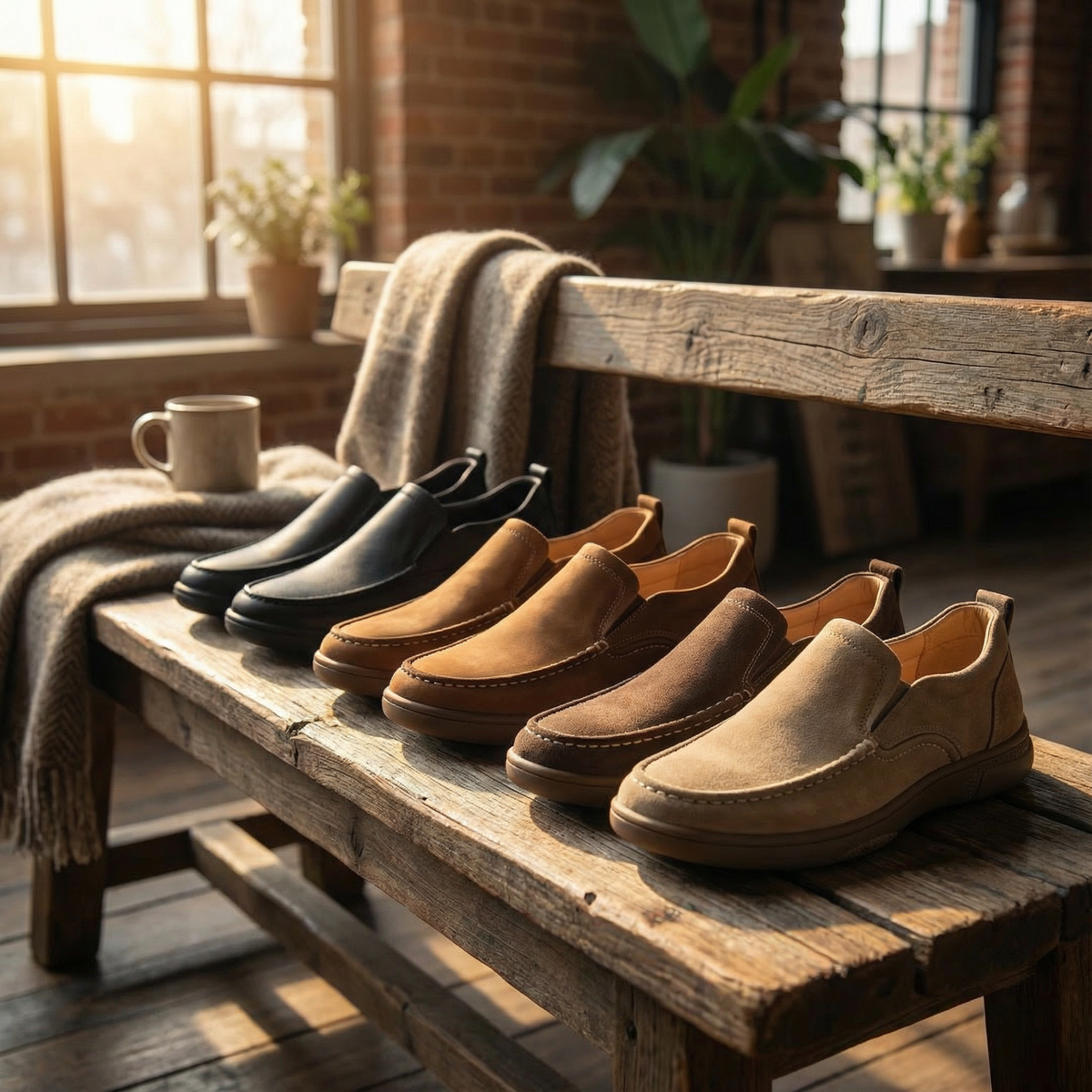 Cowhide Leather Loafers with Broken-In Comfort