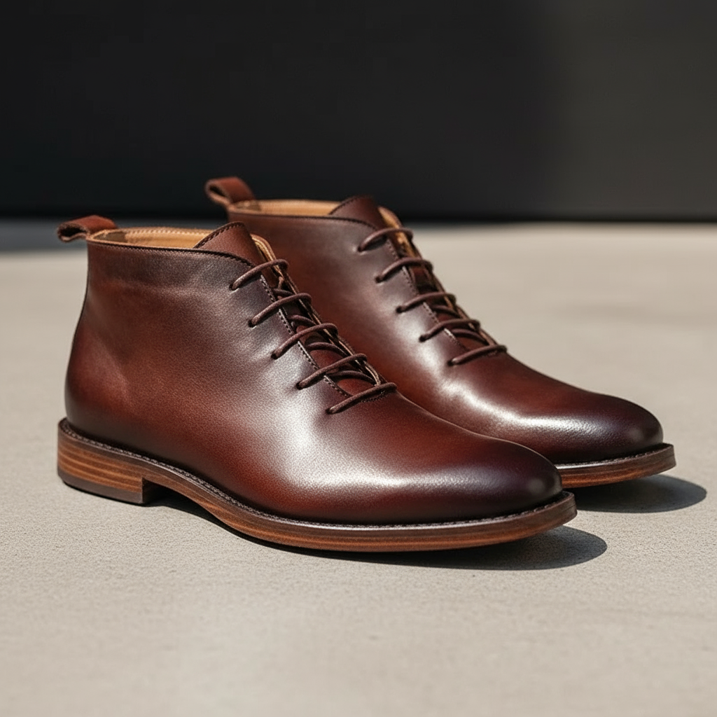 Full-Grain Leather Boots with Welted Construction