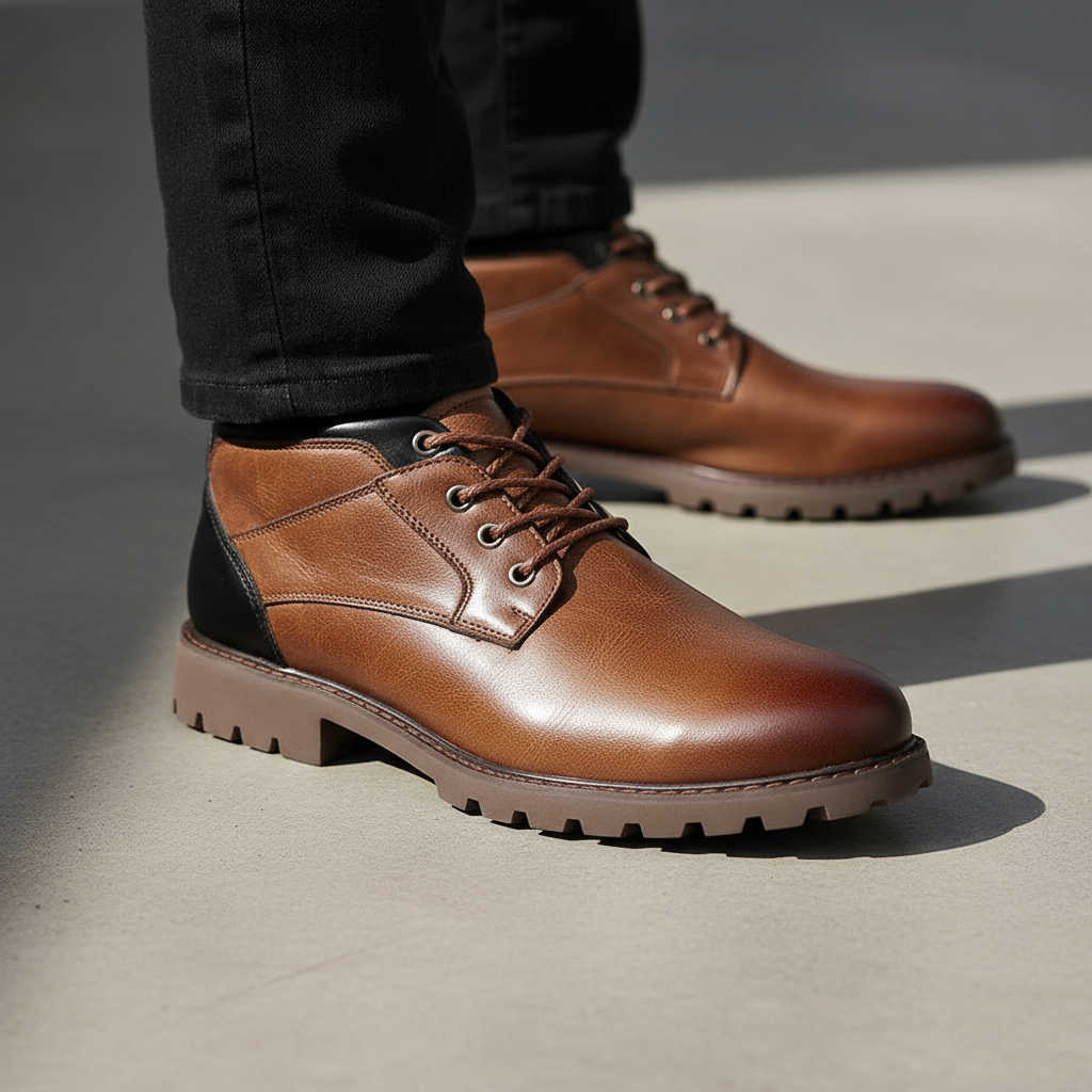 Full-Grain Leather Boots with Reinforced Stitching