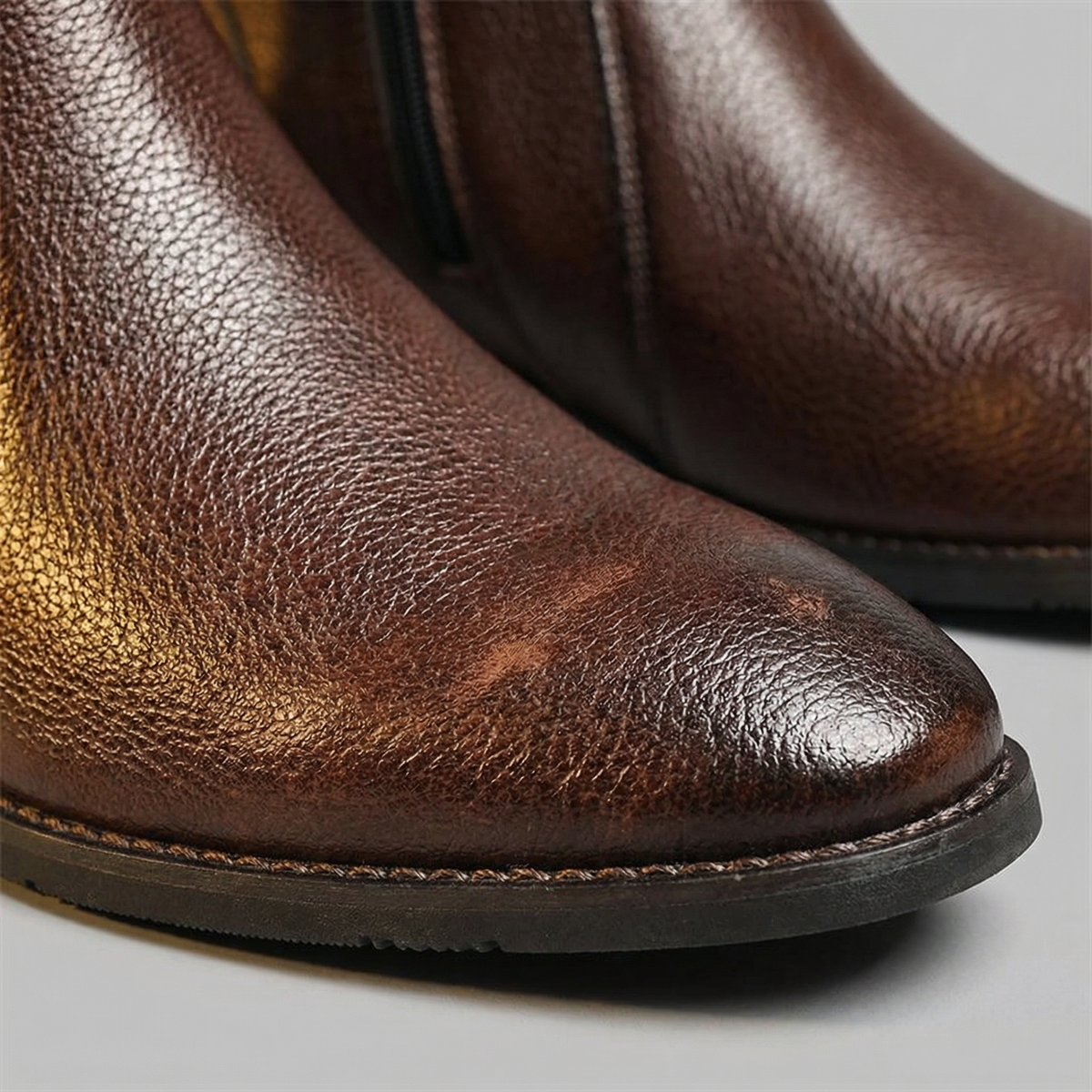 Full-Grain Leather Boots with Sturdy Sole