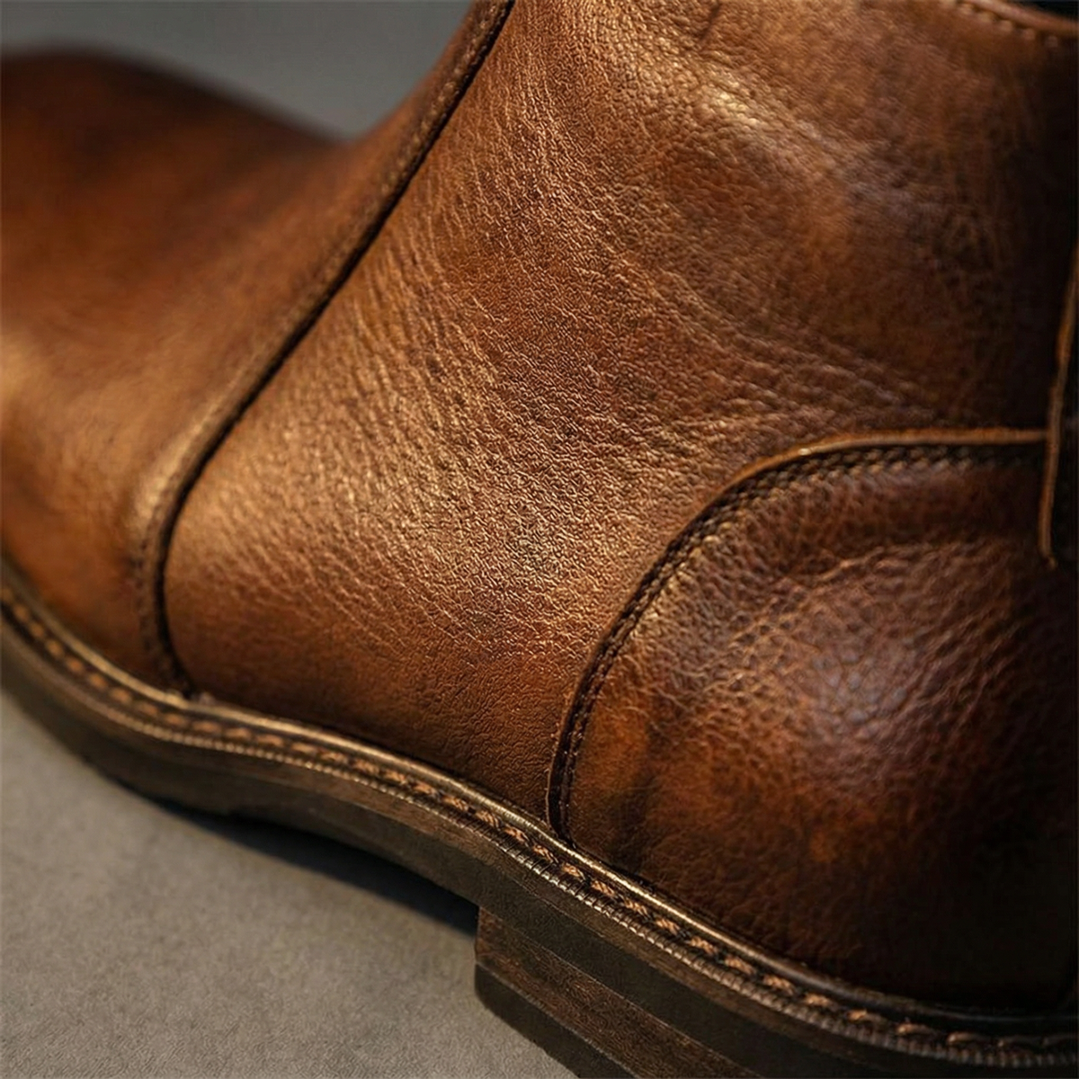 Full-Grain Leather Boots with Sturdy Sole
