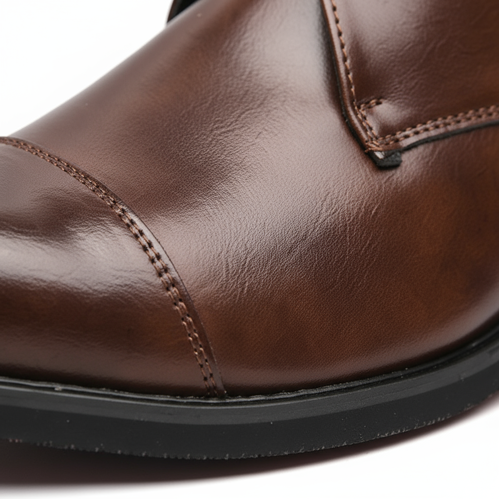Full-Grain Leather Chukka Boots with Cap-Toe Detail