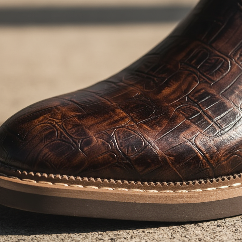 Full-Grain Leather Chelsea Boots with Rubber Sole