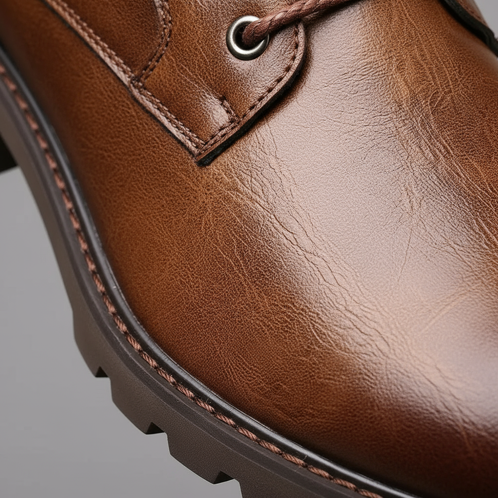 Full-Grain Leather Boots with Reinforced Stitching