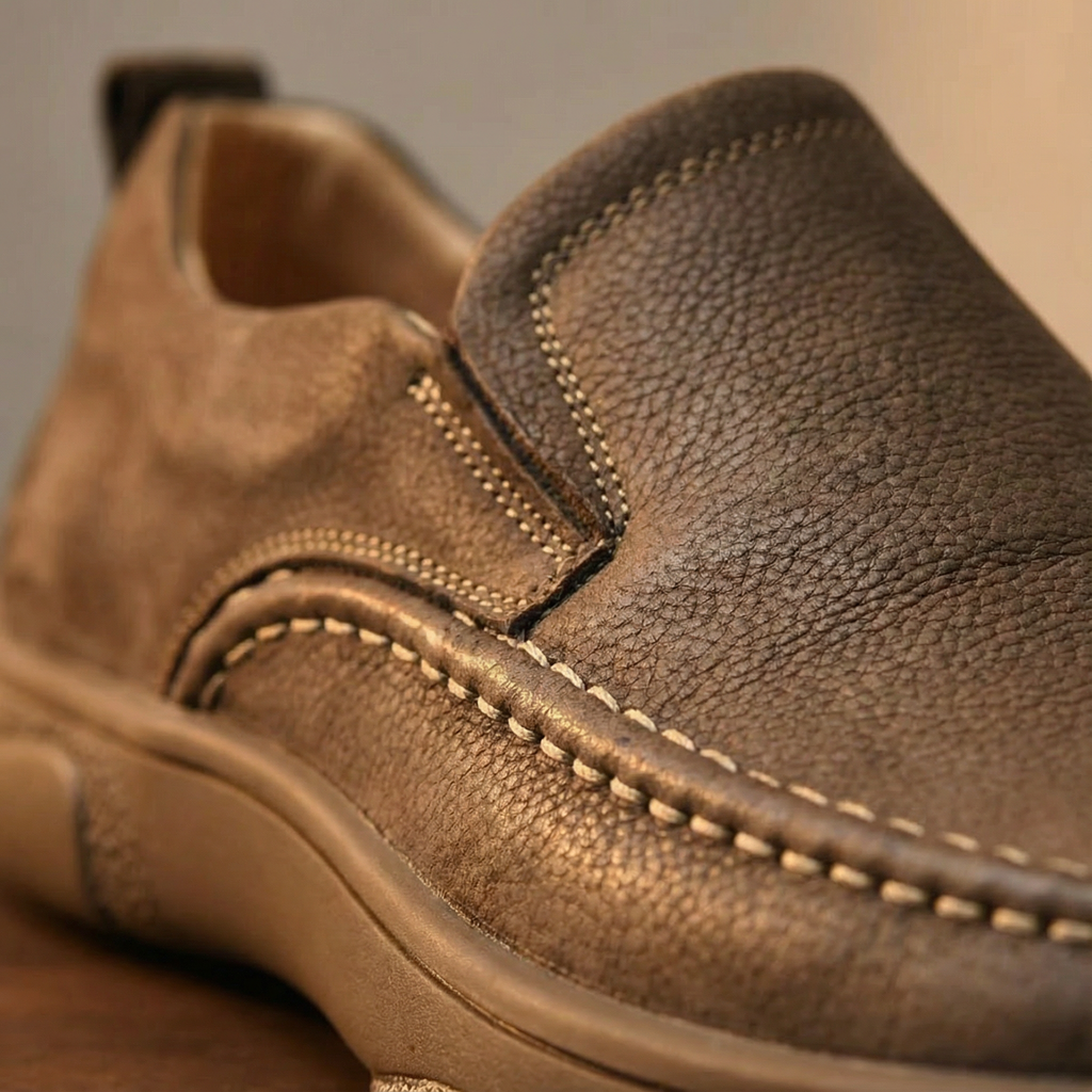 Cowhide Leather Loafers with Broken-In Comfort