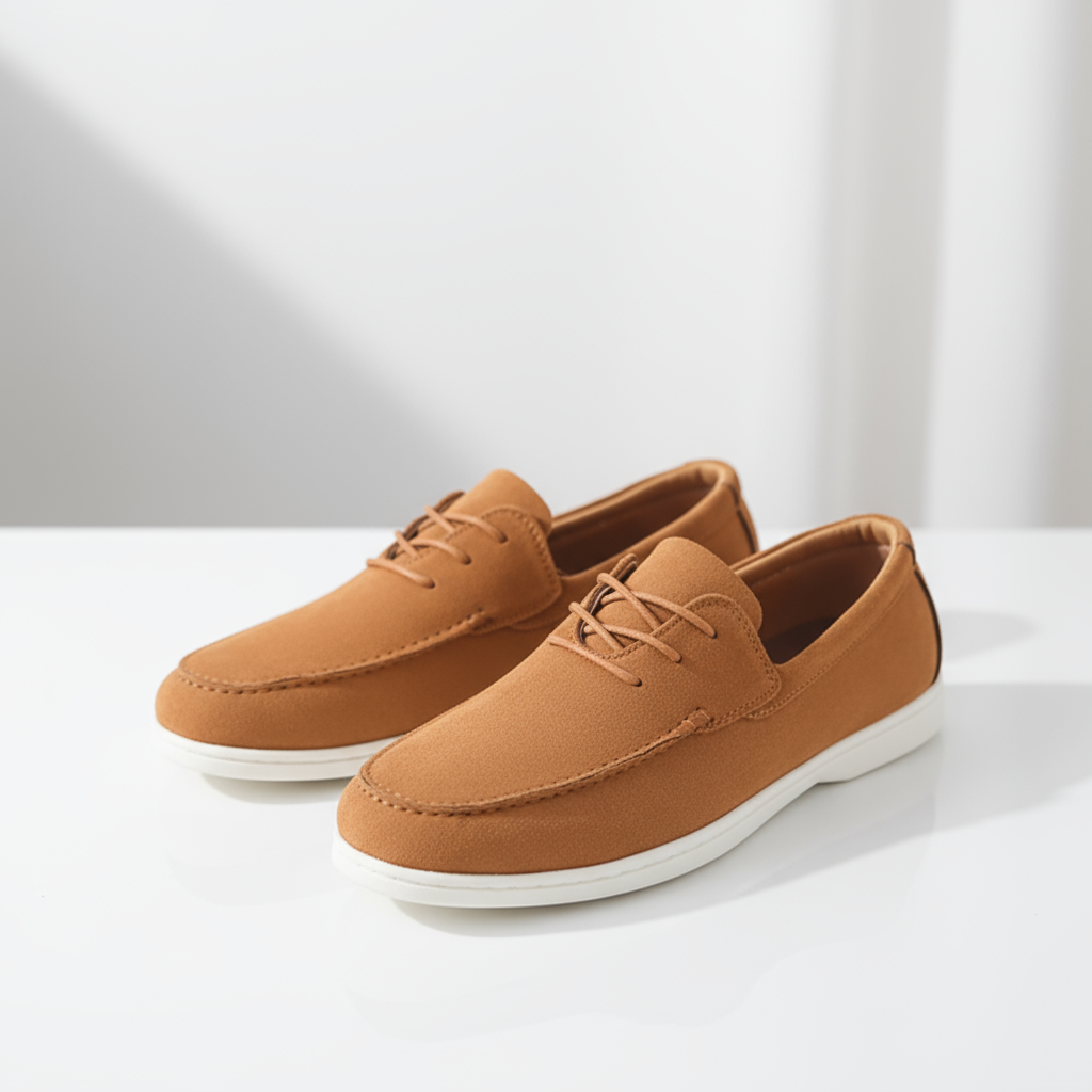 Suede Loafers with Cushioned Sole