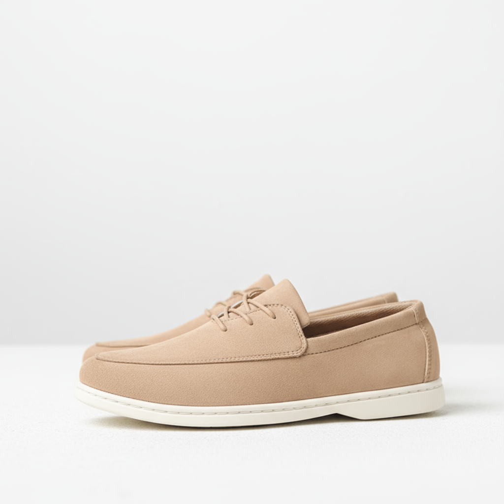 Suede Loafers with Cushioned Sole