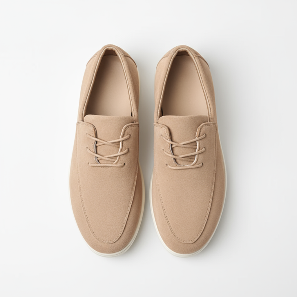 Suede Loafers with Cushioned Sole