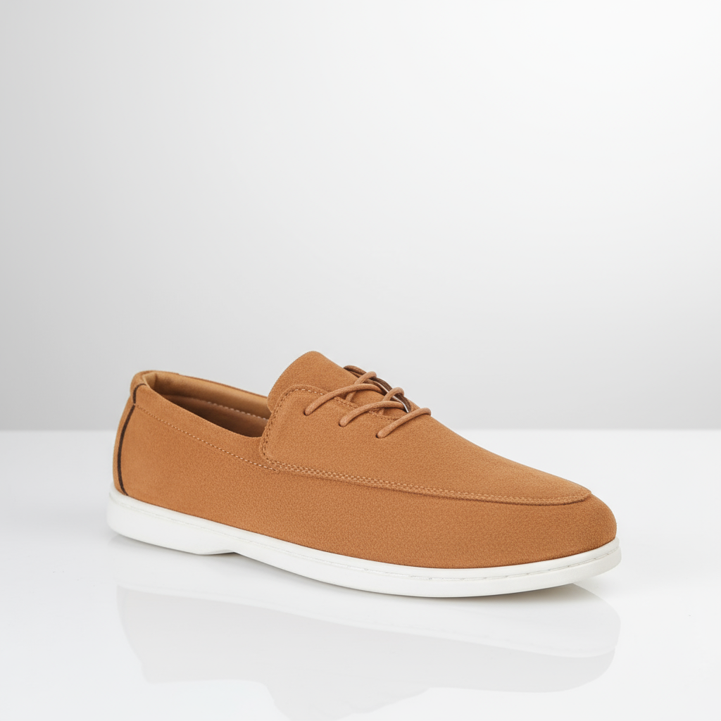 Suede Loafers with Cushioned Sole